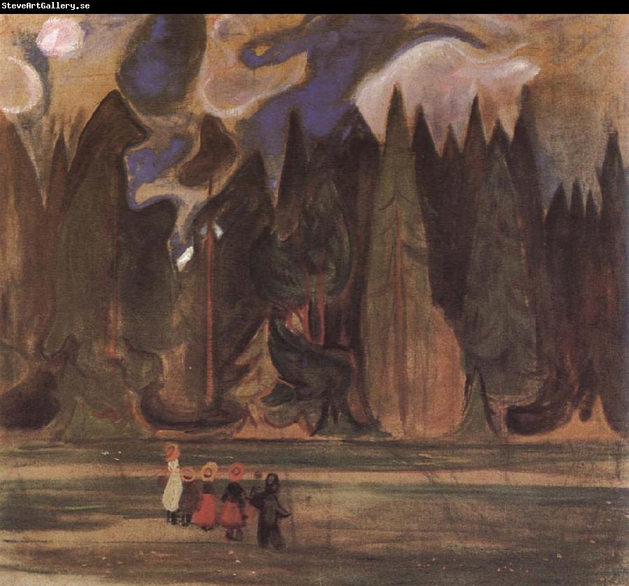 Edvard Munch The children toward the forest